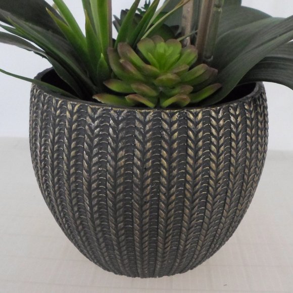 White Fabric Orchid Floral Arrangement - Picture 3 of 4